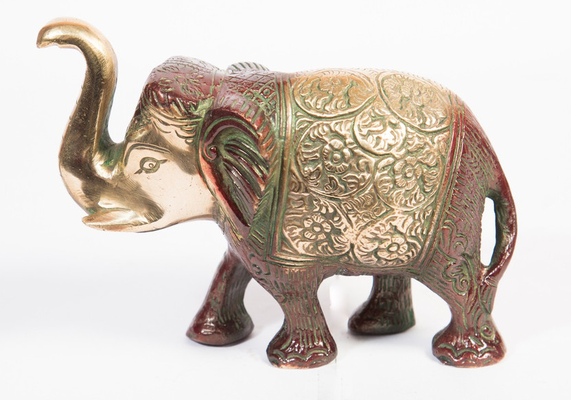 ARIHANT CRAFT Ethnic Decor Elephant Standing Trunk Up Statue